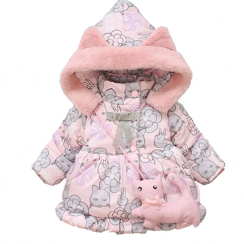 

New Girls Winter Cartoon coats warm outerwear hooded Autumn 9M-2 old size Clothes