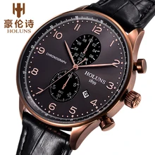 Простые Модные Бизнес кварцевые часы с Многофункциональный Водонепроницаемый Спортивные Бизнес кожаным ремешком всех набираемых рабочих