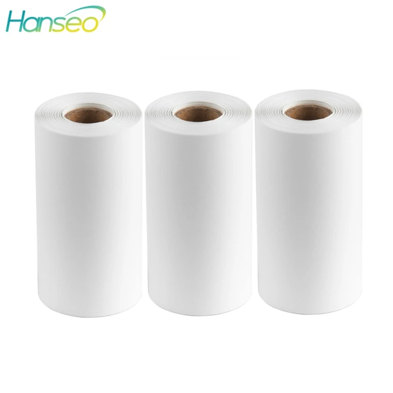 

3 Glossy Printable Sticker Paper White Direct Thermal Paper Self-Adhesive 57x30mm for PAPERANG Portable Bluetooth Pocket Printer