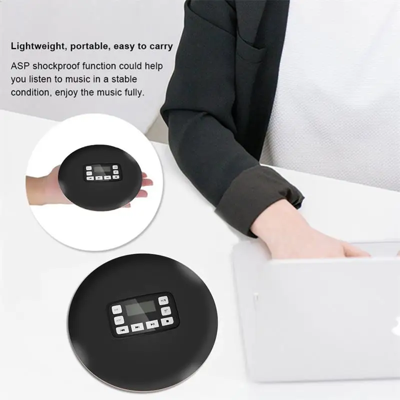 Портативный Bluetooth CD-плеер со светодио дный ным дисплеем/разъемом для наушников Анти-Скип Защита Анти-шок персональный CD музыкальный дисковый плеер