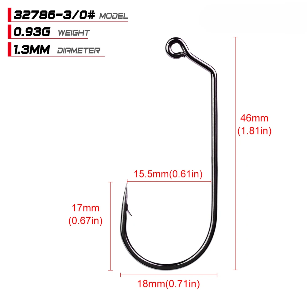 fishing worm offest  hook 3-0