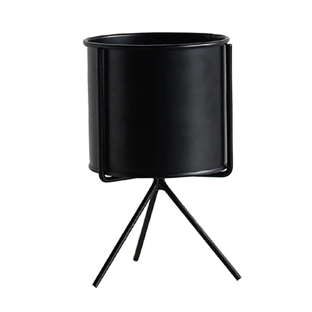 Hot Matte Ceramic Succulent Planter Cactus Flower Plant Pot with Iron Frame Stand for Home Decor FQ-ing