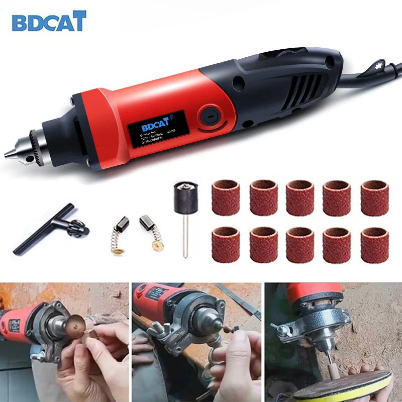 

BDCAT 400W 110V/220V Mini Electric Drill with 6 Position Variable Speed Dremel Rotary Tools Grinding Polishing Machine Tools