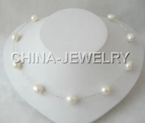 

FREE shipping> >>>18" 925 silver Chain 12mm white baroque freshwater pearl necklace 6.07 6.8 6.09