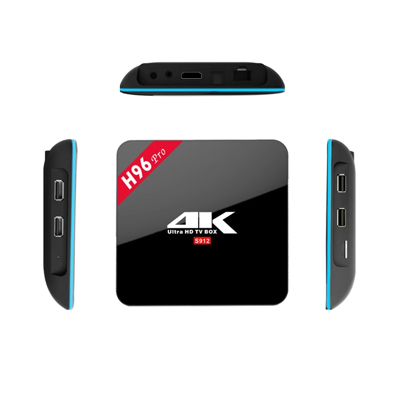 Смарт ТВ приставка H96 Pro Amlogic S912 Android 7 1 3 ГБ 32 ГБ/64 2 4g + 5 8g WiFi 4 K Ultra медиаплеер