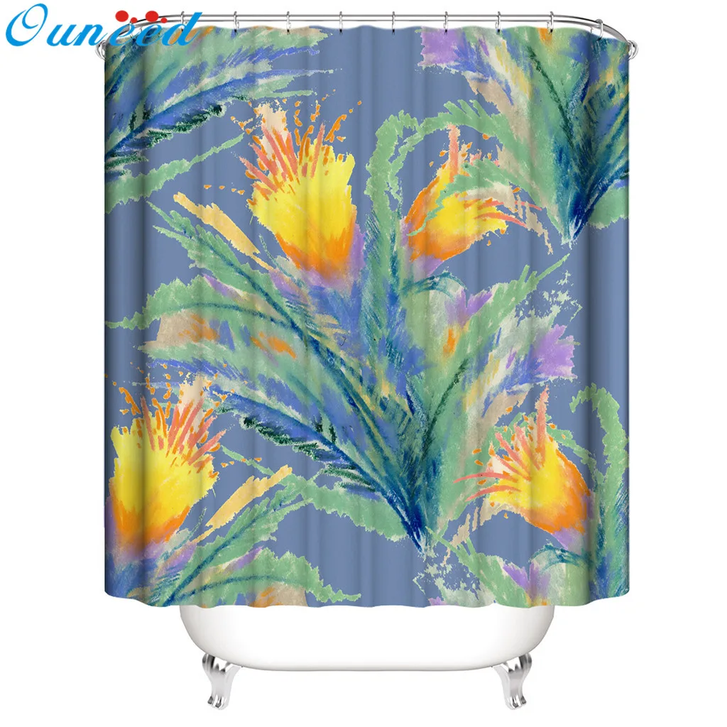 

Ouneed Shower Curtain Oil painting landscape print Bath/Toilet Curtains with 12 hooks for Bathroom Shower Curtain 2019 drop ship
