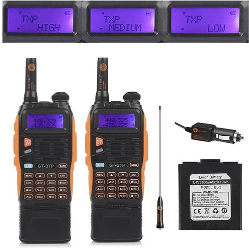 2 шт. аккумулятор 3800 мАч Baofeng GT 3TP Mark III 8 Вт двухдиапазонный V/UHF Ham двухсторонний