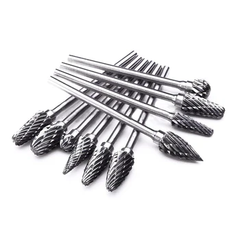 

10pcs Single PatternTungsten Steel Dental Burs Lab Burrs Tooth Drill For Handpiece Polisher Burrs Hand Tool With Box