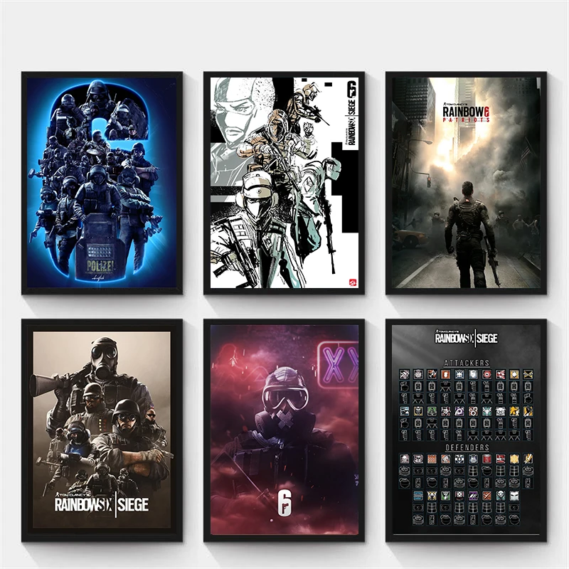 

HD printing Tom Clancy's Rainbow Six Siege Game Poster Decoration Poster Wall Sticker white Kraft Paper Poster Art Poster
