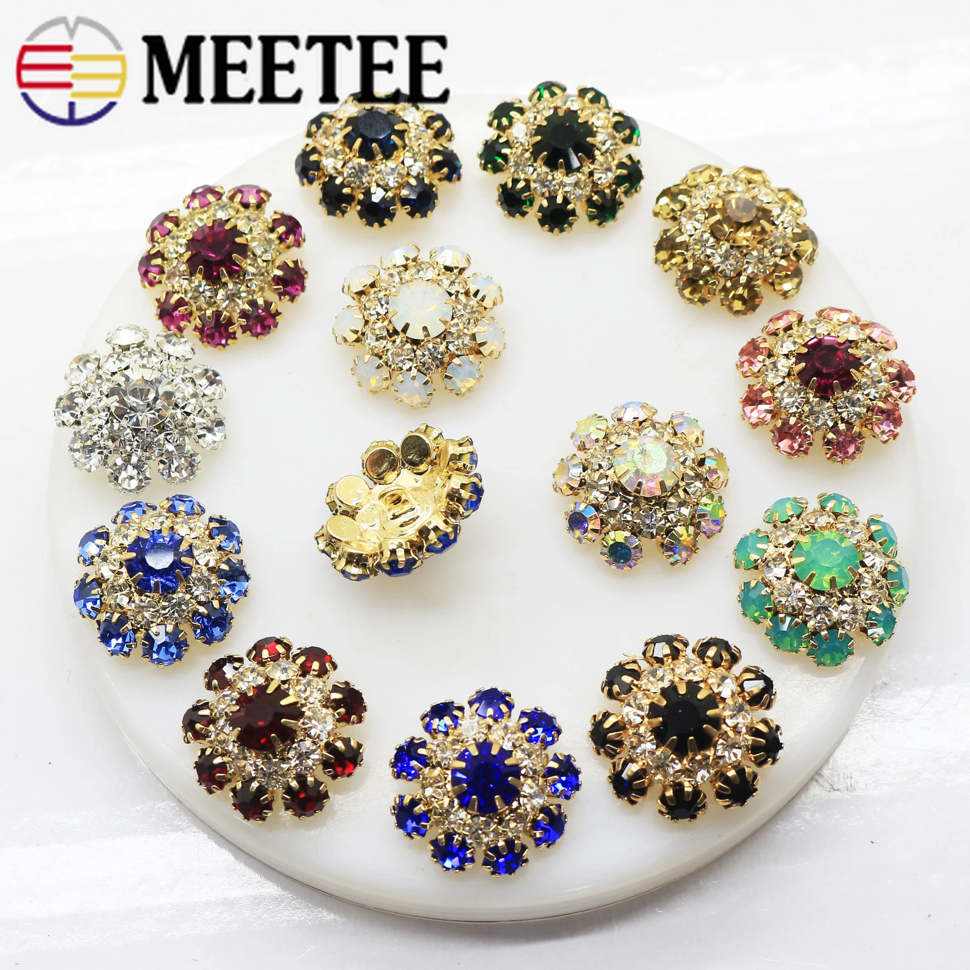 

10pcs 22mm Bling Metal Rhinestone Buttons Round Crystal Shank Button DIY sewing Clothing Accessories Jewelry Decoration Buttons