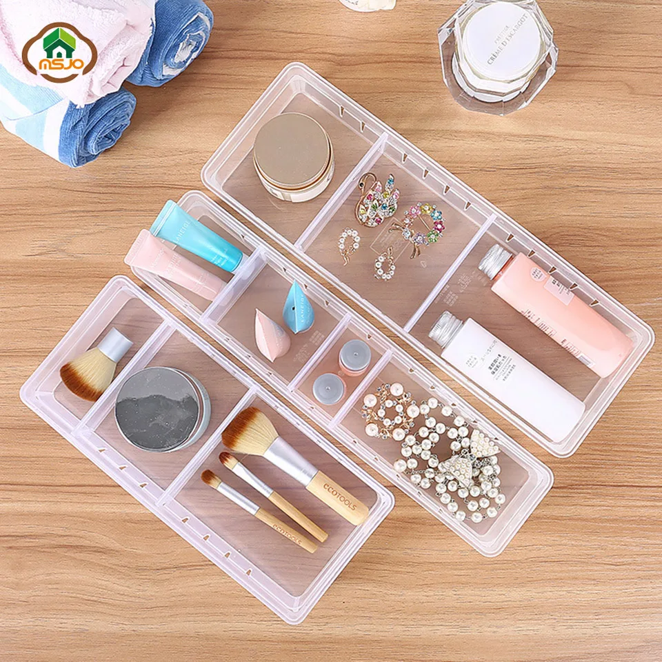 

Msjo Drawer Organizer Plastic Box For Drawer Jewelry Storage Box Nail Casket Holder Makeup Organizer Kitchen Desktop Storage