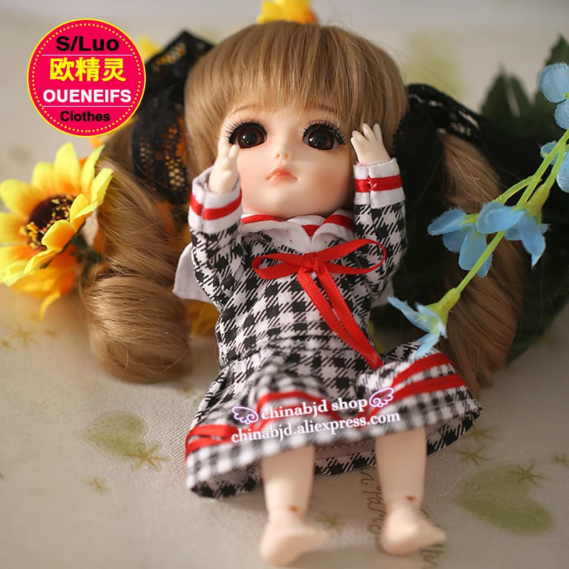 Одежда BJD 1/8 с длинными клетчатыми рукавами и клетчатые юбки для куклы Lati Yellow Coco Pero