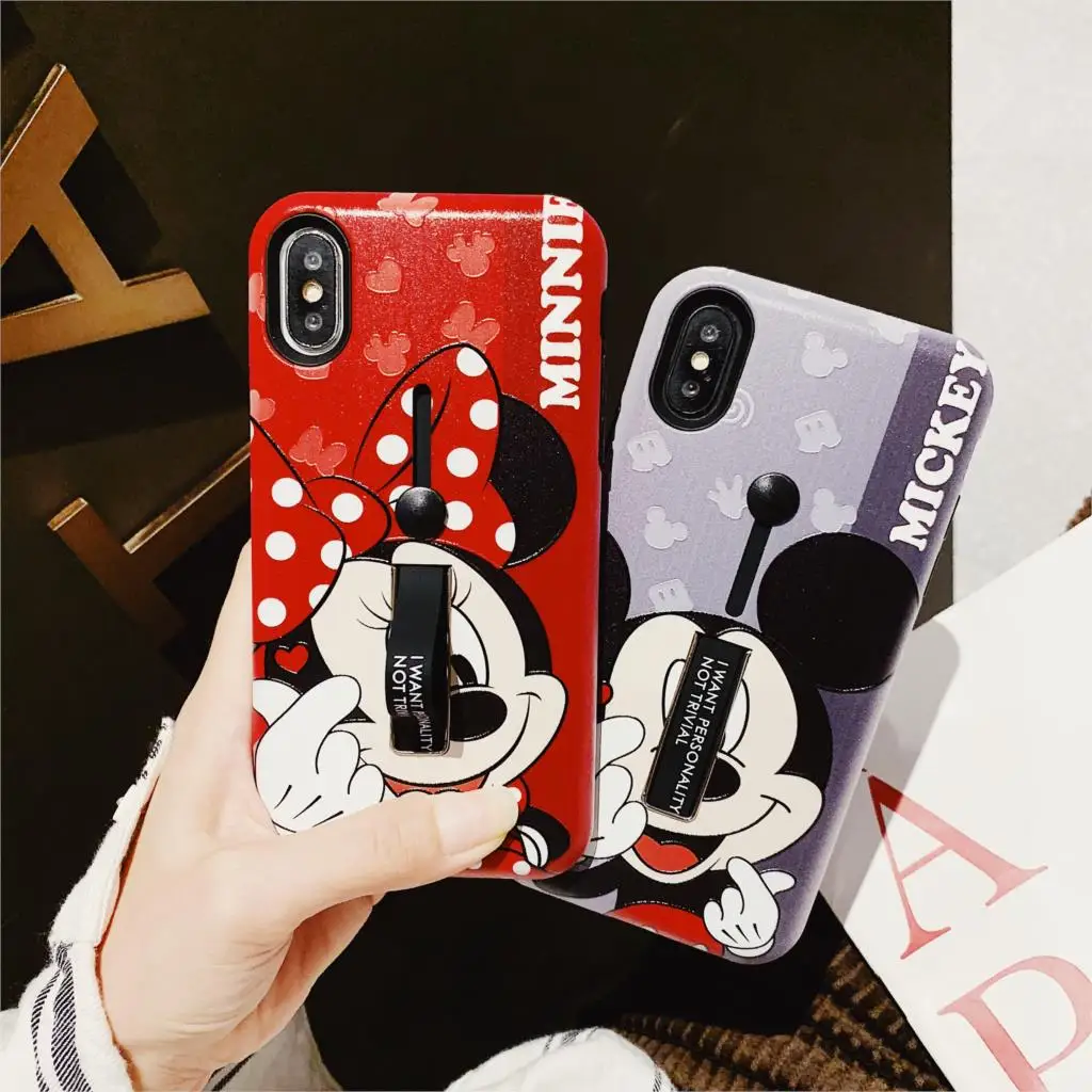 Пара 3D мультфильм Disneys Микки и Минни чехол для iPhone 6 6S 7 8 Plus X xr xs max Невидимый