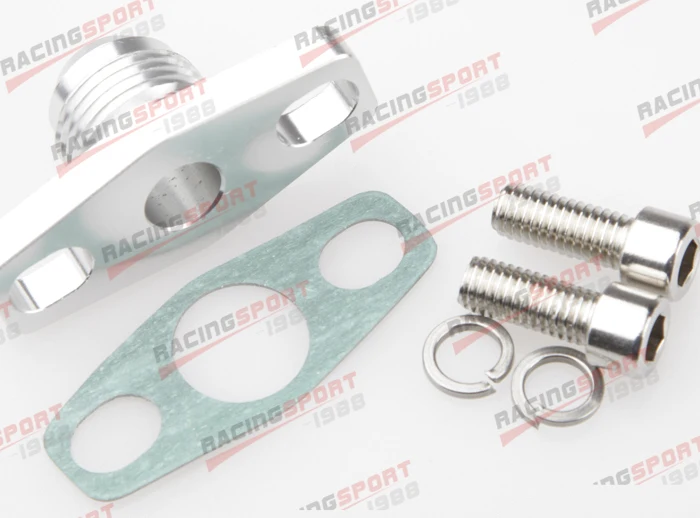 

Turbo Oil Drain Flange Aluminum Kit 10AN Fitting GT15-GT35BB ODF-05 silver