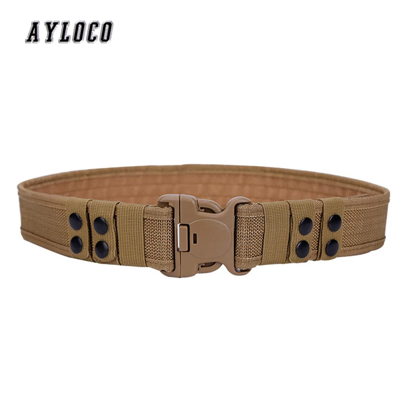 

2019 Combat 2 Inch Canvas Duty Tactical Sport Belt with Plastic Buckle Army Military Adjustable Outdoor Fan Hook Loop Waist