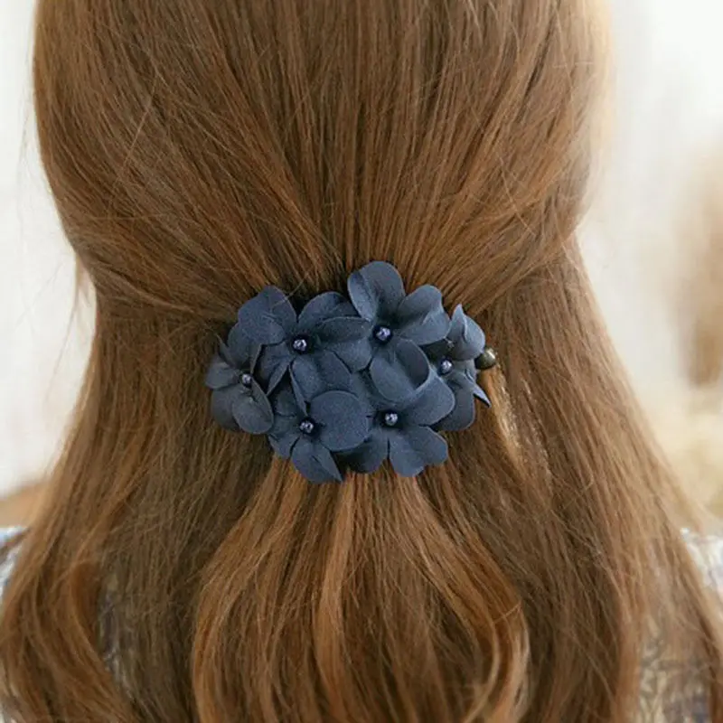 Мода 1 шт женский цветок в Корейском стиле заколки для волос элегантные свадебные аксессуары для волос заколка подарок 4 цвета вечерние украшения для волос