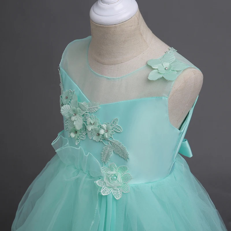 KEAIYOUHUO свадебное платье Элегантное летнее принцессы Девушки Макси платье кружево Vestido костюм для детей вечерние платья одежда девочек