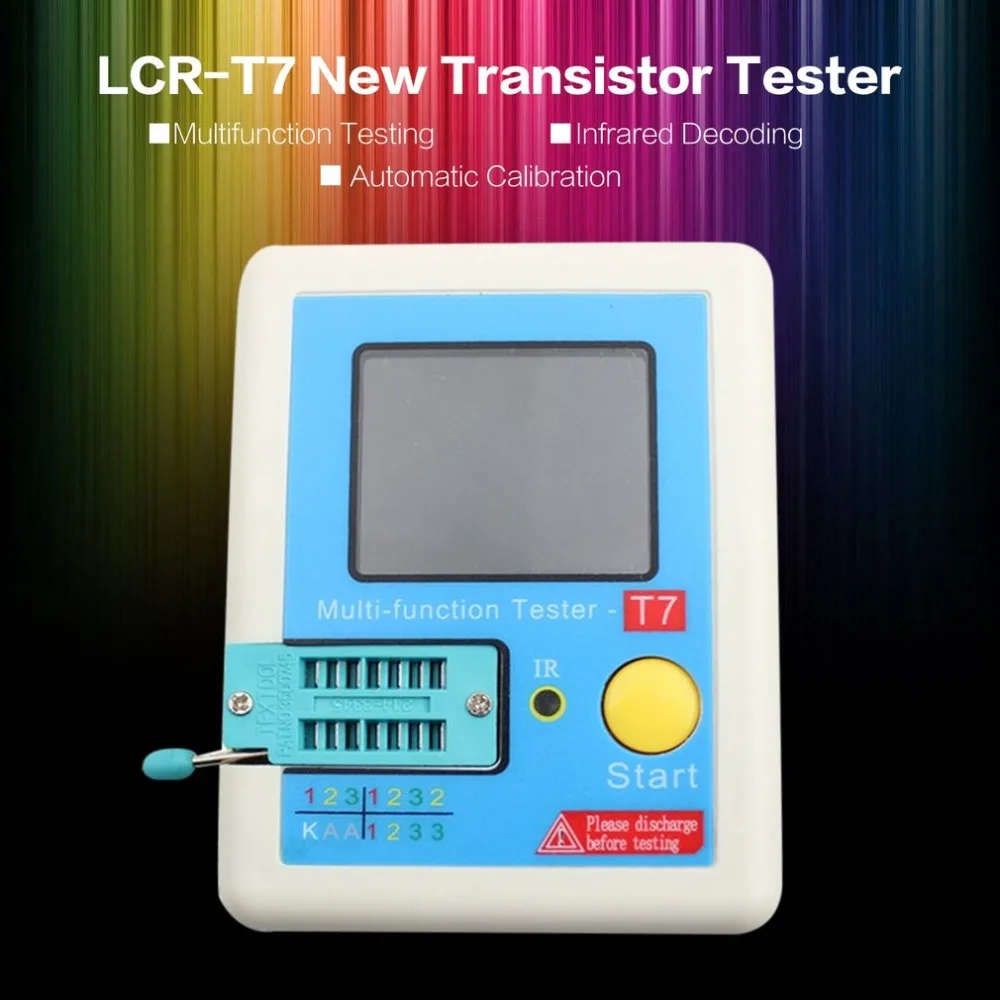 LCR-T7 Транзистор тестер TFT Диод Триод измеритель емкости LCR ESR метр NPN PNP MOSFET ИК Многофункциональный тестер