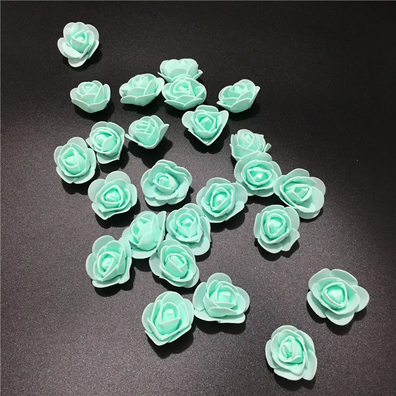 JAROWN Simulation 3.5cm PE Rose Foam Flower Head DIY Bear Accessories Wedding Candy Gift Box Garland Decoration Fake Flowers (25)