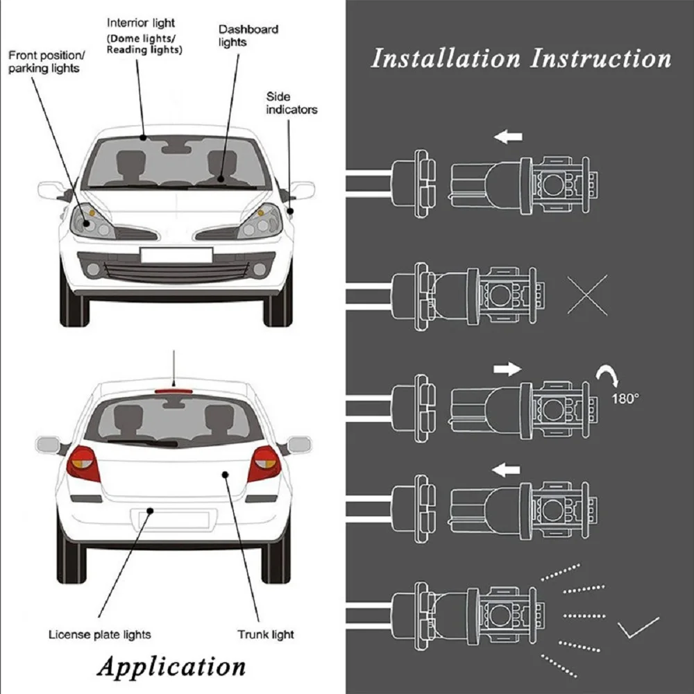 10x T10 светодиодный W5W автомобиля светодиодная лампа внутреннего освещения Canbus для BMW E46 E39 E90 E60 E36 F30 F10 E30 E34 X5 E53 м F20 X3 E87 E70 E92 X1 M3