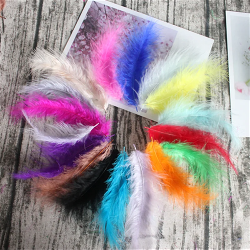 Natural Turkey Feathers Plumes 4-6 Inches10-15cm Multicolor Chicken Marabou Feather DIY Craft Wedding Jewelry Decoration 50pcs