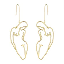 Оригинальные женские серьги Freedom в форме проволоки,, абстрактные Женские Висячие серьги для тела, большие эффектные серьги для женщин