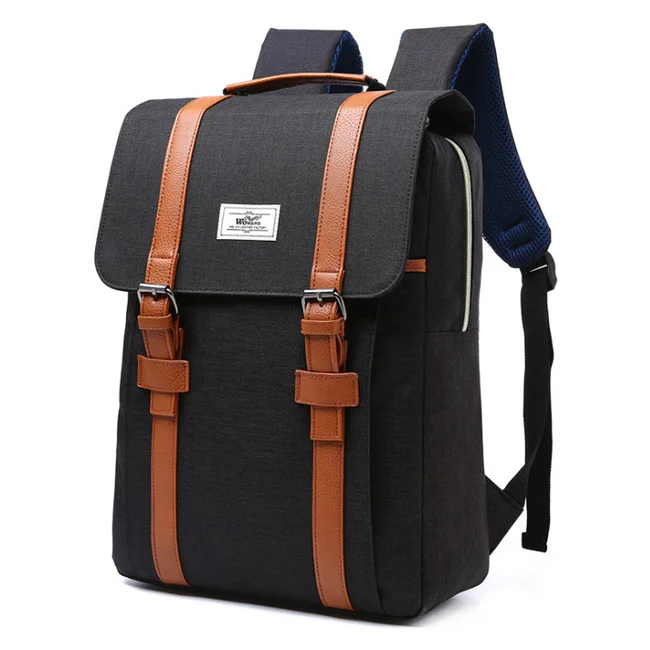 Хит, модные мужские и женские холщовые рюкзаки, большая вместительность, школьные сумки для ноутбука, для подростков, дорожный рюкзак, багажная сумка на плечо - Цвет: Black