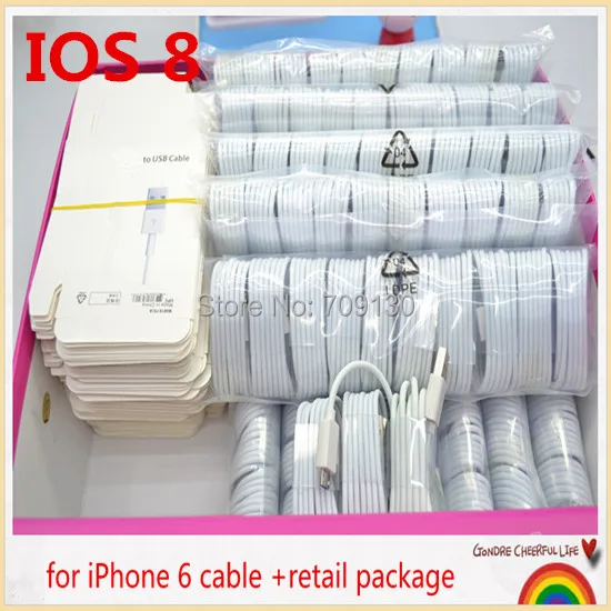 imágenes para Para IOS 10 100 Unidades (100 unids cable y 100 unids empaquetado Al Por Menor)/para iphone 7 6 6 plus 5S 5c cable, cable del cargador del usb para iphone5s 5c imágenes para Para IOS 10 100 Unidades (100 unids cable y 100 unids empaquetado Al Por Menor)/para iphone 7 6 6 plus 5S 5c cable, cable del cargador del usb para iphone5s 5c