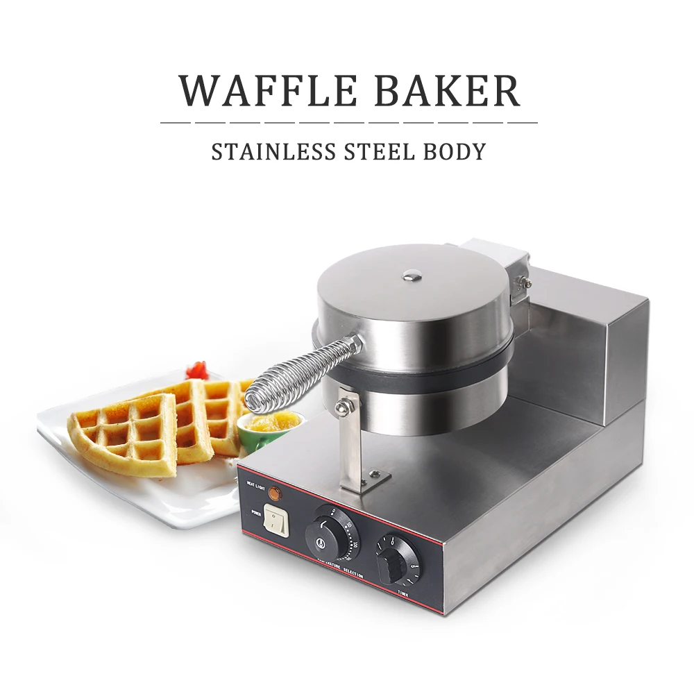 

Commercial Waffle Maker Stainless Steel Adjustable Thermostat Waffle Iron Maker Non-Stick Cake Baker Oven Machine