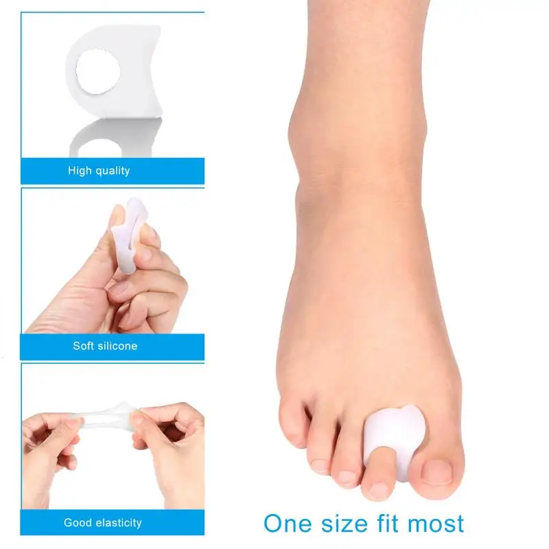 

8pcs Foot Brace Support Silicone Foot Gel Bunion Protector Kits Toe Separators Straightener Spreader Finger Toe Separator