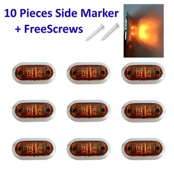 

Wide Range Voltage 10-30V 10 PCS Electroplated Lampholders Oval Chrome Lamp Holder Side Marker White Red Yellow Three Colors
