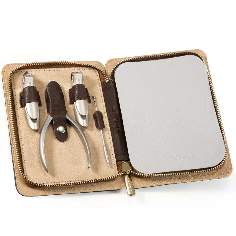 Ceny MR. GREEN zestaw do pedicure obcinacz do paznokci ze stali nierdzewnej profesjonalna obcinaczka do paznokci ze skórzanym etui zestaw do manicure zestaw obcinaków do paznokci
