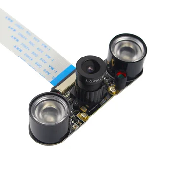 

Elisona Infrared Night Vision Wide Angle Fisheye 5MP Focal Camera Board Module for Raspberry Pi 2 3 w/2pc Sensitive LED Light