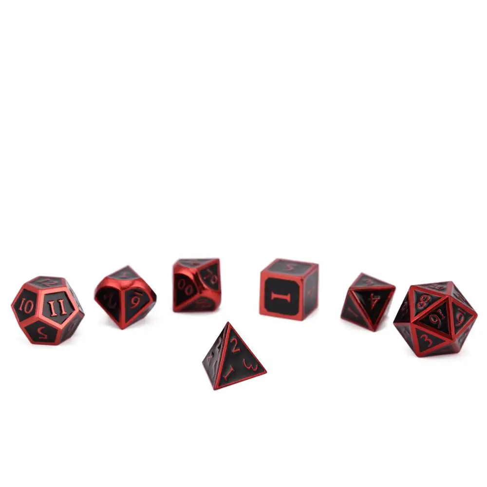 Goedkoop Mystery Metal Dice Red   Black voor Dungeons And Dragons RPG MTG Wiskunde Onderwijs D4 D6 D8 D10 D % d12 D20