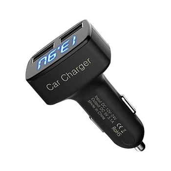 

Dual USB Car Charger Adapter Voltage Current 3.1A Fahrenheit Temperature Tester Drop Shipping Support