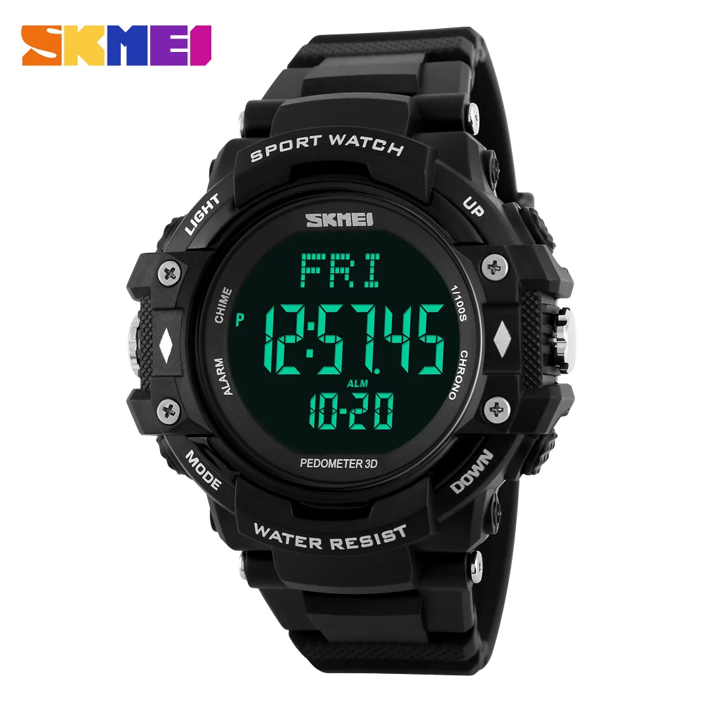 SKMEI Brand 3D Pedometer Heart Rate Monitor Calories Counter Digital Watch Fitness For Men Outdoor Wristwatches Sports Watches