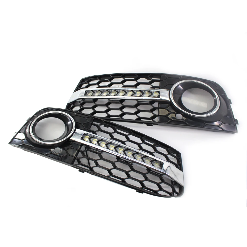 

For 09-11 for Audi A4 B8 Style Honeycomb Hex Mesh Fog Light Open Vent Grill Intake