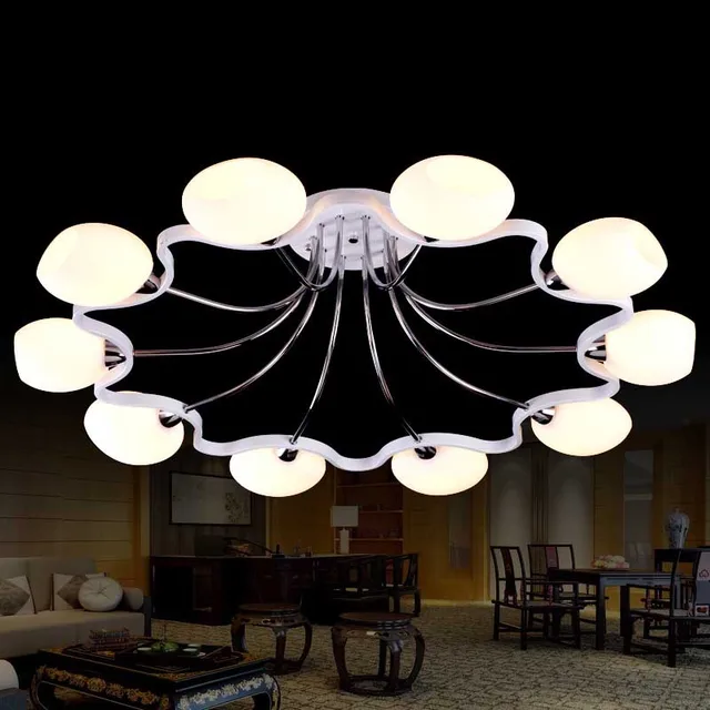 Vetro creativo Soggiorno Plafoniera Moderna di Vetro Glassato Bianco ... Vetro creativo Soggiorno Plafoniera Moderna di Vetro Glassato Bianco ...