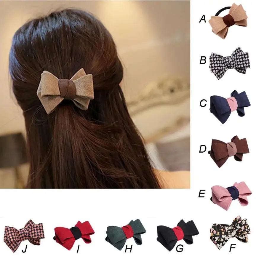 

1PC New Pretty Bow Hair Ring Double Rope Elastic Hair Tie Ponytail Holder Accessory Hair Rope Drop ship Beautiful 9.6