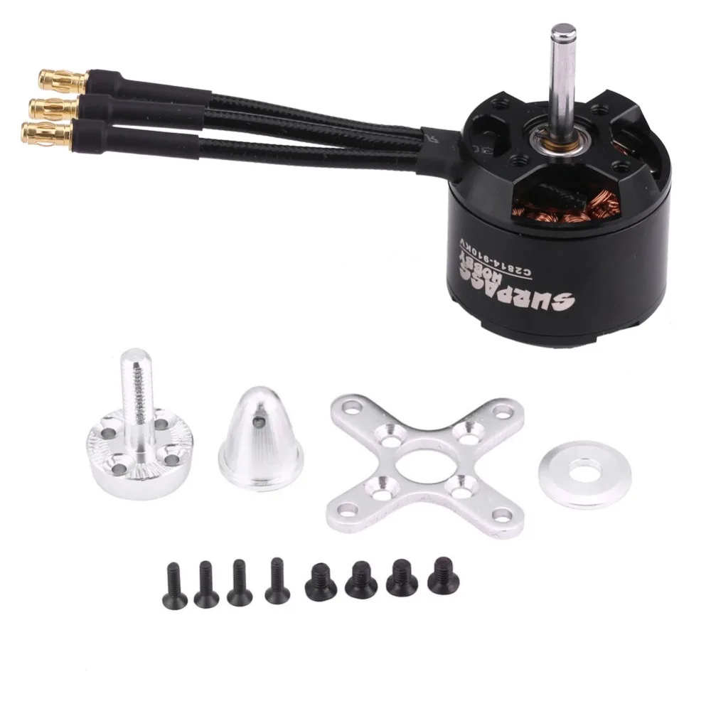 RC Airplane Motor 2814/2808/2216/2204 910KV/1700KV/880KV/1400KV CNC Aluminum Alloy Motor Accessory for RC Fixed Wing Aircraft