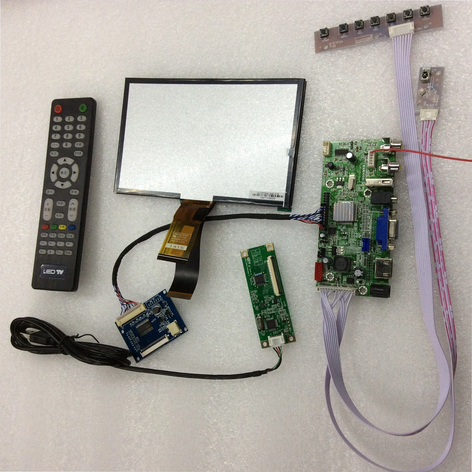 E & M 7 дюймовый 1024*600 емкостный сенсорный экран IPS ЖК модуль HDMI VGA USB автомобильный