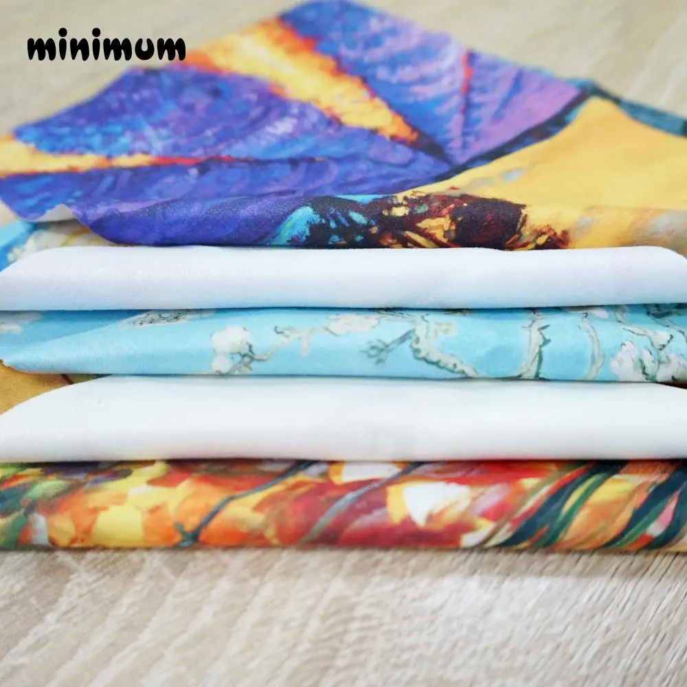 15pcs Retro oil painting Glasses Cloth Microfiber Clean Lens Dust Wiper Camera Screen Cleaner Soft Suede Deer skin flannelette (6)