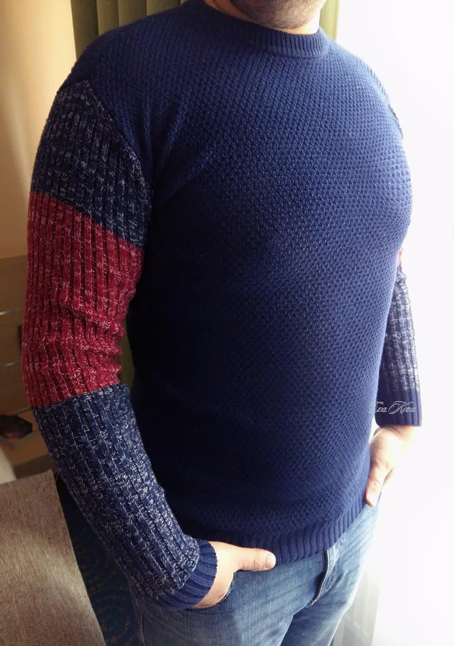Для мужчин свитер Пуловеры для женщин синий весна с длинными рукавами в стиле пэчворк Вязание свитер красный Повседневное О-образным
