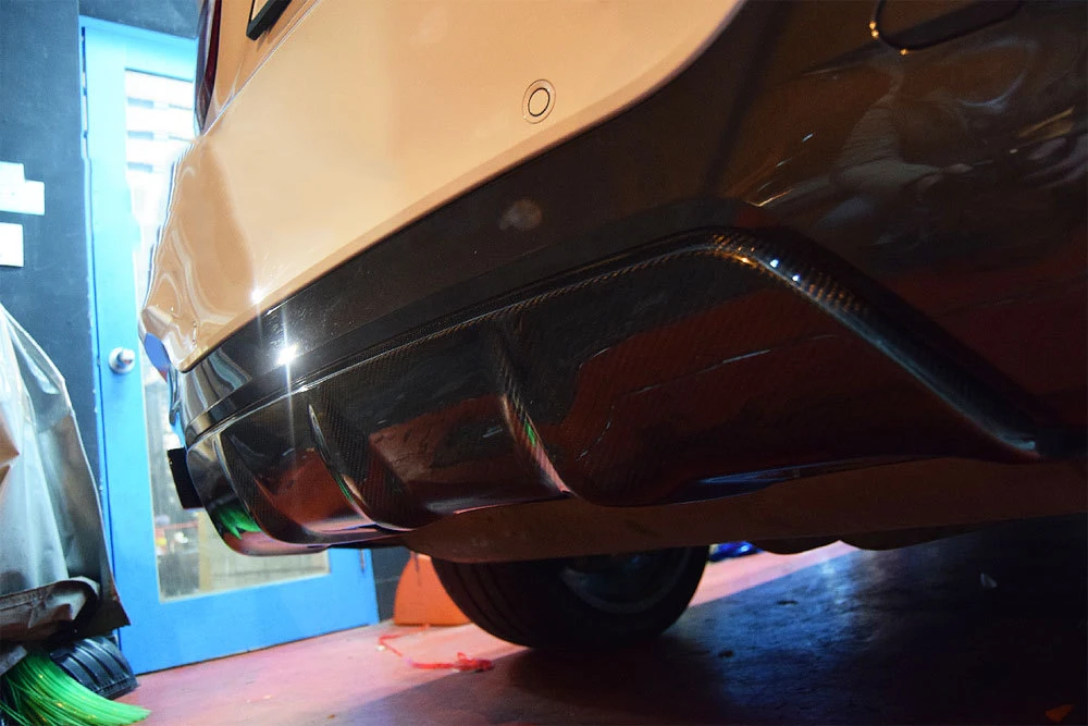Настоящее углеродное волокно P Стиль автомобиля Стайлинг задний губ Диффузор бампер спойлер сплиттер для BMW F16 M-sport посылка M-tech