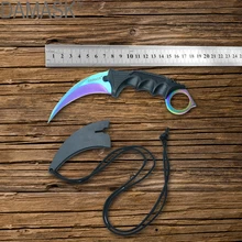 

Damask Claw Blade KnifeOutdoor Knife Tools Tactical Handle & Blade Pocket Folding Neck Knife with Sheath & Cord