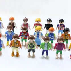 Случайный 5 шт./лот Playmobil 5 см полицейский клоун Мальчики Девочки Фигурка Новый Playmobil оригинальная модель куклы Коллекция игрушки для детей