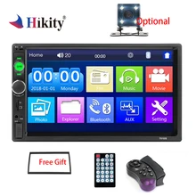 Hikity auto radio 2 din Auto Radio 7 Pollici Auto Radio Lettore Multimediale con Specchio Android collegamento del Volante di Sostegno a distanza