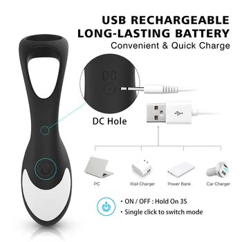 9 Speeds Men's Anal Vibrator Male Prostate Stimulator Dildo Vibrator Anal Plug Vibrating Ring On Penis Masturbator Adult Sex Toy 6