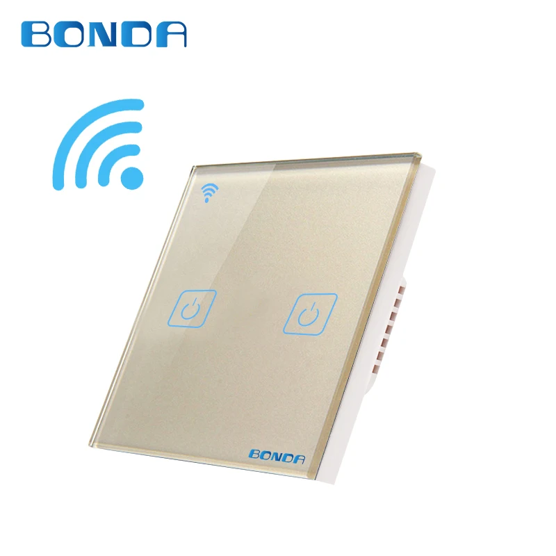 BONDA стандарт ЕС 1/2/3 банды WiFi сенсорный выключатель умный настенный одинарная