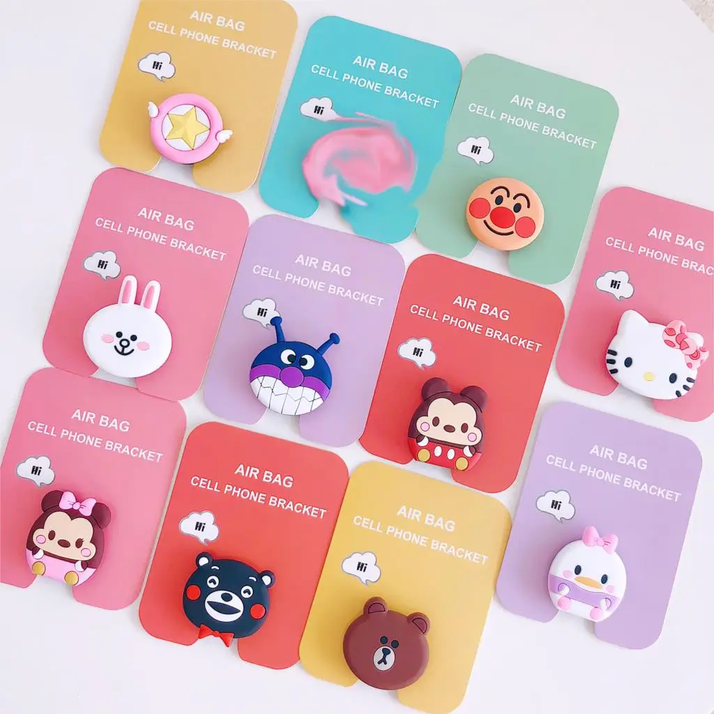 

Universal mobile phone bracket Cute hello kitty air bag Phone Expanding Stand Finger Holder cartoon rabbit phone holder Stand
